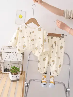 Cotton Hot Air Balloon Pajama Set for Girls