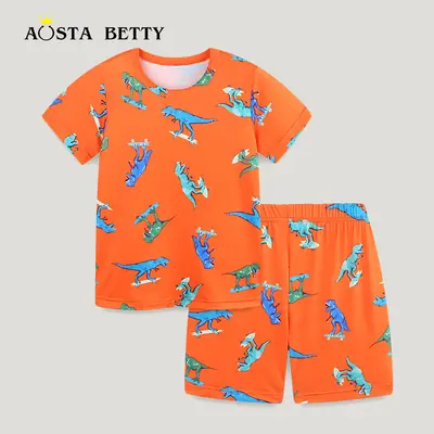 Orange Dinosaur 2-Piece Kids Set for Boys
