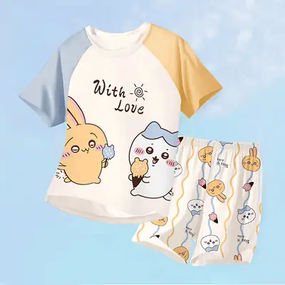 Cute Cartoon Pajama Set for Kids 5-12 Years