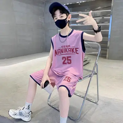 Kids Star Nanikake Sleeveless Vest & Shorts Set Pink