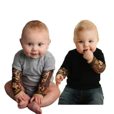 Baby Tattoo Rompers Cotton Summer Wear 0-3Y
