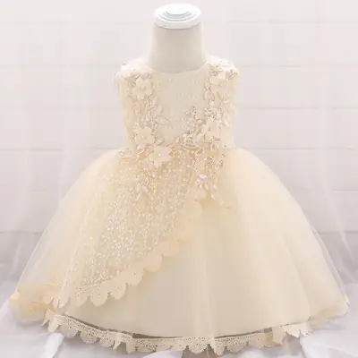 Princess Lace Pearl Flower Dress for Girls