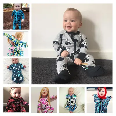 Baby Cotton Jumpsuits Cartoon Print Full Body Soft Warm