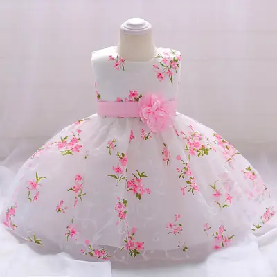 Princess Dress Pink Floral Machine Washable