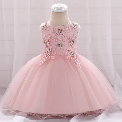 Pink Princess Tulle Dress for Girls 1-12 Years