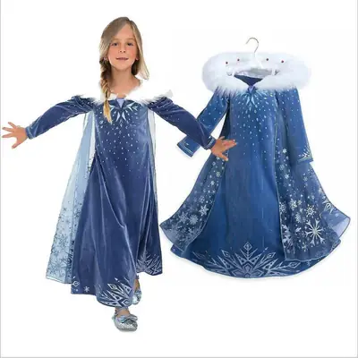 Frozen Princess Blue Dress for Girls 3-10 Years