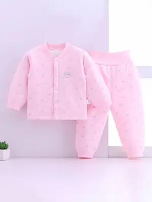 Pink Baby Suit Cotton 66cm Button Closure
