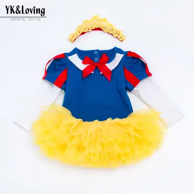 Snow White Kids Dress Blue Red Yellow Tulle Skirt