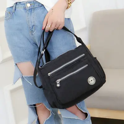 Women's Waterproof Nylon Crossbody Bag Dark Blue Casual