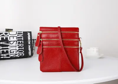 Red Leather Crossbody Bag for Women Daily Use thumbnail 7