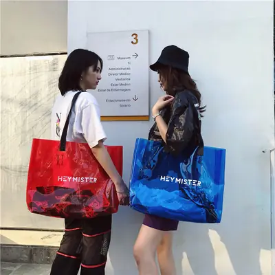 Transparent Jelly Tote Bag for Women Summer Large Capacity