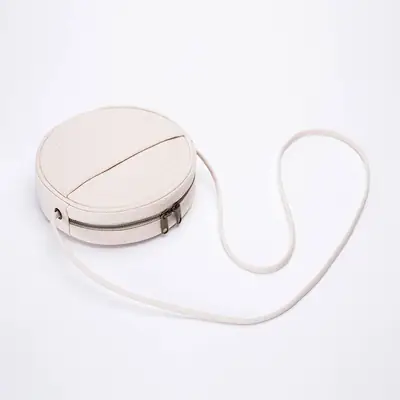 Small Round Canvas Crossbody Bag for Women