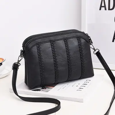Black Braided Crossbody Bag for Women 2024