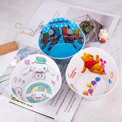 Children Cartoon Melamine Feeding Bowls Set