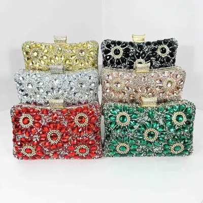 Vintage Gem Bag Black Double Sided Wedding Party Bag