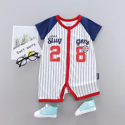 Baby Baseball Romper Cotton Summer Short Sleeve MVP Design