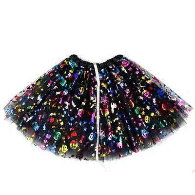 Halloween Adult Tutu Skirt Skull Pumpkin Large