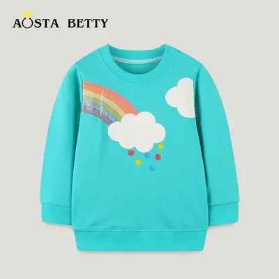 Girls Long Sleeve Rainbow Pullover Autumn Kids Fashion