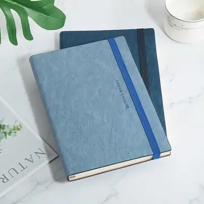 A5 Leather Business Notebook with Custom Logo Strap