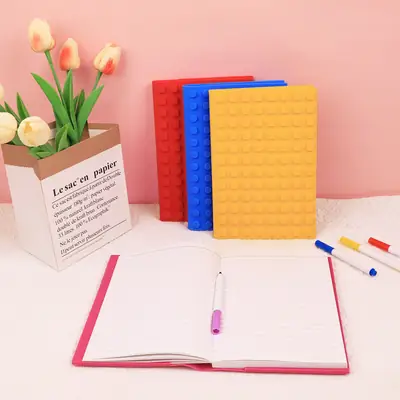 A6 Silicone Dot Notebook Blue Stylish School Use