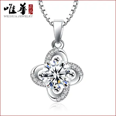 Silver Plated Leaf Flower Necklace for Women Daily Wear