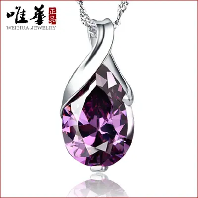 Purple Zircon Angel Tears Pendant Electroplated Jewelry