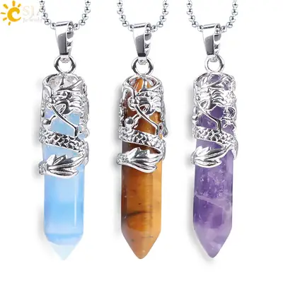 Dragon Crystal Pendant Necklace Set of 3