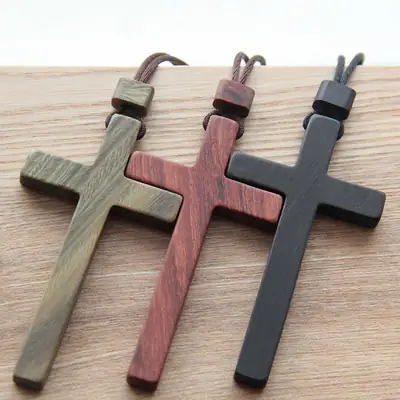 Wooden Cross Necklace Casual Multi Color Pakistani Wear