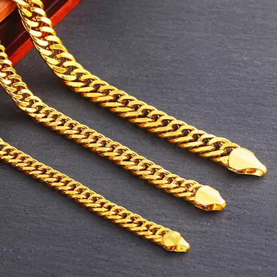 Men Gold Boss Chain Necklace Double Buckle