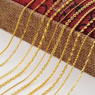 Women Gold Plated Necklace Short Clavicle Chain Korean Style