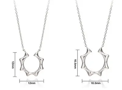 Sun Pendant Necklace Silver Rose Gold 12mm 16.5mm