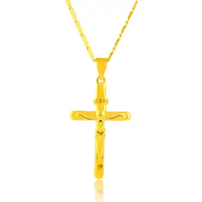 Gold Cross Necklace for Women, Anti-Allergy, Daily Wear Jewelry