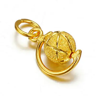 Gold Globe Pendant for Women Daily Wear Jewelry