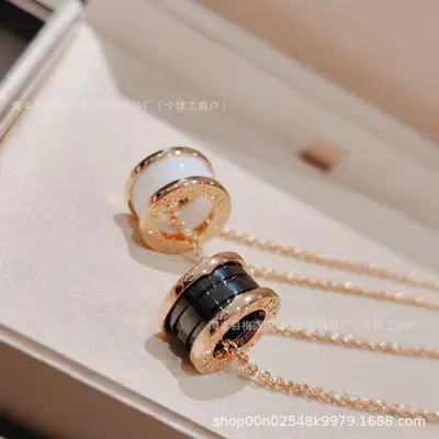 Rose Gold Ceramic Necklace for Women Trendy Luxury Daily Wear thumbnail 3