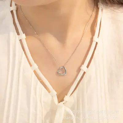 Stainless Steel Heart Necklace for Women Daily Wear Fashion Jewelry