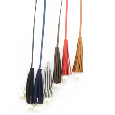 Women Pearl Tassel Waist Belt Multi Color Thin Rope