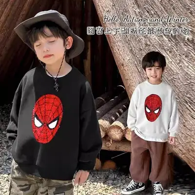 Kids Spider-Man Color-Changing Fleece Sweater Winter
