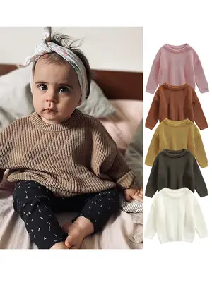 Children's Cotton Sweater 9 Colors Long Sleeve Winter