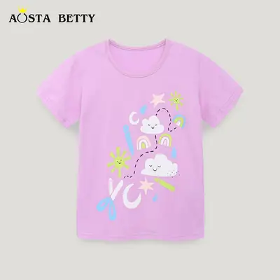 Girls Summer Cotton T-Shirt Short Sleeve Kids Fashion