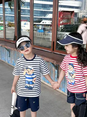 Kids Striped T-Shirt Summer Red 110cm