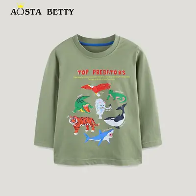 Kids Long Sleeve Animal Print T-Shirt Autumn