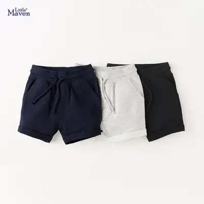 Boys' Drawstring Shorts Navy Grey Black Cotton