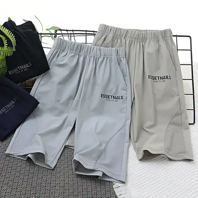 Kids Nylon Shorts Light Grey Elastic Waistband