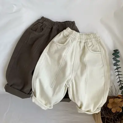 Women's Color Block Cargo Pants Cotton Elastic Waist