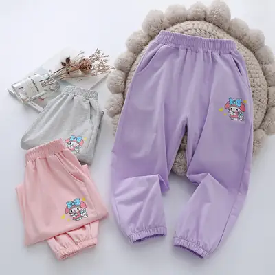 Children's Cotton Pants Korean Design Pink Lavender Gray