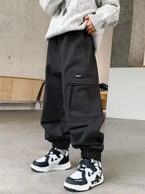 Boy's Black Cargo Pants Spring Wear Pakistan
