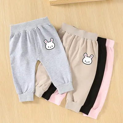 Baby Sweatpants Bunny Design Cotton Spring Autumn Wear