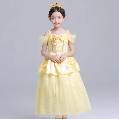 Belle Princess Yellow Tulle Dress for Girls 3-6Yr