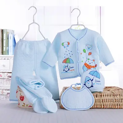 Cotton Baby Underwear Set with Penguin Yellow Design