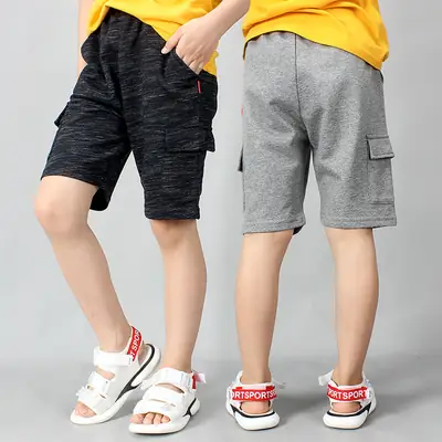 Boys Cargo Shorts Gray Cotton Summer Wear